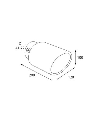 ΑΚΡΟ (ΜΠΟΥΚΑ) ΕΞΑΤΜΙΣΗΣ ΟΒΑΛ TS-78 41>77mm (ΜΗΚΟΣ: 200mm / ΦΑΡΔΟΣ: 120mm ) LAMPA - 1 TEM.