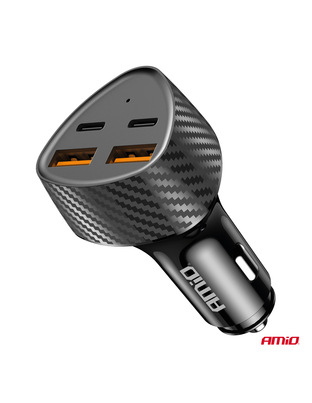 Amio - ΦΟΡΤΙΣΤΗΣ ΑΝΑΠΤΗΡΑ ΜΕ 4 ΘΥΡΕΣ 2xUSB-A+2xUSB-C 50W ΜΑΥΡΟ - 1 Τεμ. (04284/AM)