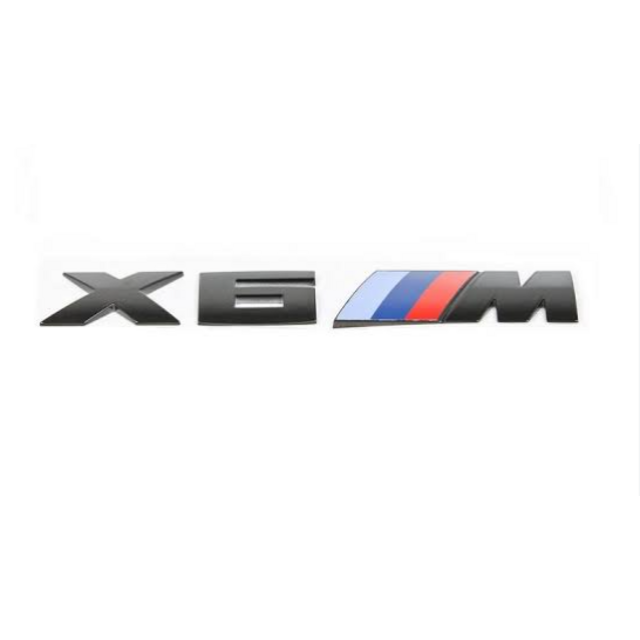 Αυτοκόλλητο μεταλλικό μαύρο 15.5x2.7cm - Bmw X6 M