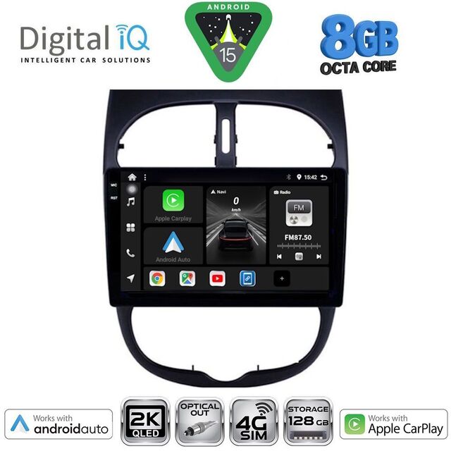 DIGITAL IQ BXK 20506_CPAA (9inc) MULTIMEDIA TABLET for PEUGEOT 206 mod. 1998-2006