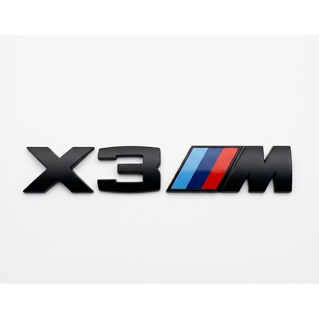 Αυτοκόλλητο μεταλλικό μαύρο 15.5x2.7cm - Bmw X3 M