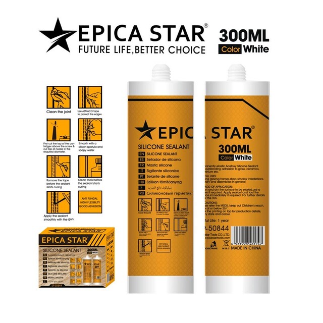 EPICA STAR ΣΦΡΑΓΙΣΤΙΚΗ ΣΙΛΙΚΟΝΗ ΛΕΥΚΟ ΧΡΩΜΑ 300ml EP-50844