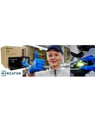 Amio - ΓΑΝΤΙΑ ΝΙΤΡΙΛΙΟΥ MERCATOR GOGRIP ΣΕ ΜΠΛΕ ΧΡΩΜΑ SMALL (S) - 50 ΤΕΜ. (MER20314/AM)