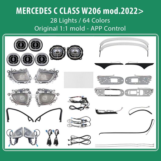 DIQ AMBIENT 8176 CN - BENZ C (W206) (Digital iQ Ambient Light for Mercedes C (W206) mod. 2022> with 24 Lights)