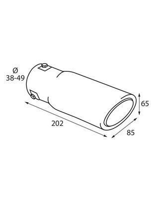 ΑΚΡΟ ΕΞΑΤΜΙΣΗΣ TS-62 Φ 38-49mm - ΣΤΡΟΓΓΥΛΟ ΛΟΞΟ