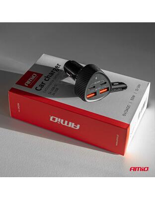 Amio - ΦΟΡΤΙΣΤΗΣ ΑΝΑΠΤΗΡΑ ΜΕ 4 ΘΥΡΕΣ 2xUSB-A+2xUSB-C 50W ΜΑΥΡΟ - 1 Τεμ. (04284/AM)