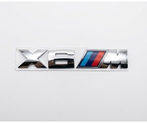 Αυτοκόλλητο μεταλλικό χρωμίου 15.5x2.7cm - Bmw X6 M