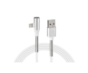 ΚΑΛΩΔΙΟ USB ΦΟΡΤΙΣΗΣ ΚΑΙ ΑΝΤΑΠΤΟΡΑΣ ΑΚΟΥΣΤΙΚΩΝ APPLE (8 PIN) 90 ΜΟΙΡΩΝ IRON SILVER LINE (100 cm)