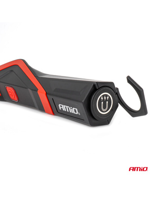 Amio – Φακός Εργασίας LED COB 5W USB-C 2600mAh με Μαγνήτη & Γάντζο για Ισχυρό Φωτισμό & Ευελιξία – 1 Τεμ. (04504/AM)