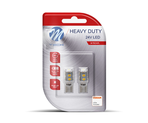T10 W5W 24V W1,2x9,5d LED 9xSMD3528 ΛΕΥΚΟ ΔΙΑΘΛΑΣΗ (ΚΑΡΦΩΤΟ ΑΚΑΛΥΚΟ) HEAVY DUTY BLISTER 2ΤΕΜ. M-TECH
