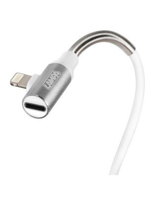 ΚΑΛΩΔΙΟ USB ΦΟΡΤΙΣΗΣ ΚΑΙ ΑΝΤΑΠΤΟΡΑΣ ΑΚΟΥΣΤΙΚΩΝ APPLE (8 PIN) 90 ΜΟΙΡΩΝ IRON SILVER LINE (100 cm)