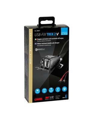 ΦΟΡΤΙΣΤΗΣ USB ΔΙΠΛΟΣ TREK 2 12/24V 5400mA ΜΕ ΒΑΣΗ ΣΤΗΡΙΞΗΣ ΒΙΔΩΤΗ ΚΑΙ ΚΑΛΩΔΙΟ 150cm ΑΔΙΑΒΡΟΧΟΣ