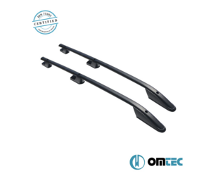 Omtec - Παράλληλες Μπάρες Οροφής Sport για VW Amarok (PH 2H) 2010>2022 από Αλουμίνιο σε Μαύρο Χρώμα και Μέγιστο Βάρος Φορτίου 75 kg - 2 τεμ. (7535931B/OM)