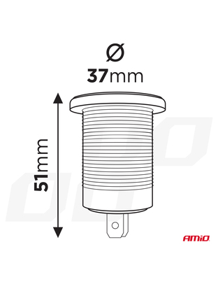 Amio - ΠΡΙΖΑ ΜΕ 2 ΘΥΡΕΣ USB-C ΚΑΙ ΨΗΦΙΑΚΟ ΒΟΛΤΟΜΕΤΡΟ ΜΕ ΚΑΠΑΚΙ 12/24V ΑΔΙΑΒΡΟΧΗ ΜΕ ΚΟΚΚΙΝΗ LED ΕΝΔΕΙΞΗ ΜΑΥΡΗ - 1 Τεμ. (04225/AM)