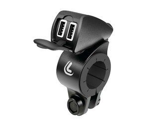 ΦΟΡΤΙΣΤΗΣ USB ΔΙΠΛΟΣ TREK 12/24V 5400mA ΜΕ ΒΑΣΗ ΣΤΗΡΙΞΗΣ ΤΙΜΟΝΙΟΥ 21-32mm ΚΑΙ ΚΑΛΩΔΙΟ 150cm ΑΔΙΑΒΡΟΧΟΣ