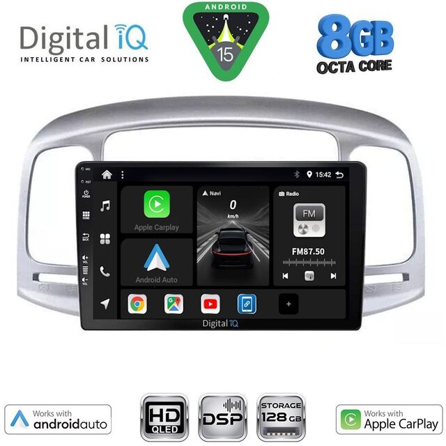 DIGITAL IQ BXF 7249SL_CPAA (9inc) MULTIMEDIA TABLET for HYUNDAI ACCENT mod. 2005-2012 (SILVER)