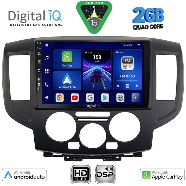 DIGITAL IQ BXC 3458BL_CPAA (9inc) MULTIMEDIA TABLET for NISSAN NV 200 mod. 2009-2020 (BLACK)