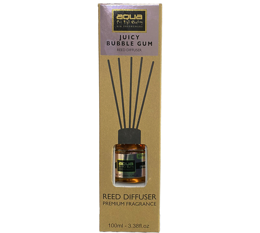 Aqua - Αρωματικό Χώρου Juicy Bubblegum Home Reed Diffuser με 6 Στικς Aqua 100 ml - 1 τμχ (10-846/AQ)
