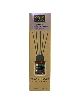 Aqua - Αρωματικό Χώρου Juicy Bubblegum Home Reed Diffuser με 6 Στικς Aqua 100 ml - 1 τμχ (10-846/AQ)