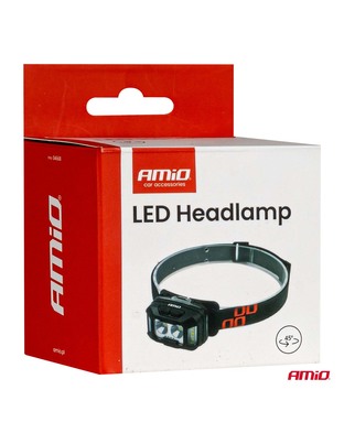 Amio - Φακός Κεφαλής Εργασίας τύπου 2xXPG+10SMD LED χωρητικότητα μπαταρίας 1800mAh - 1 τεμ. (04668/AM)