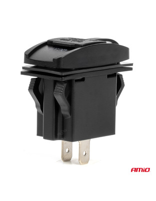 Amio - ΠΡΙΖΑ ΜΕ 2 ΘΥΡΕΣ-USB & USB-C ΚΑΙ ΚΑΠΑΚΙ 12/24V QUICK CHARGE 3.0 ΑΔΙΑΒΡΟΧΗ ΜΑΚΡΟΣΤΕΝΟ ΣΧΗΜΑ ΜΑΥΡΗ - 1 Τεμ. (04229/AM)