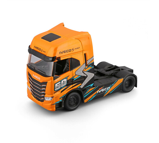 Lampa - Μινιατούρα νταλίκα Iveco S-Way 1:43 σε πορτοκαλί/μαύρο χρώμα Burago - 1 τεμ. (L.BU32208)