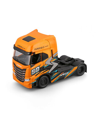 Lampa - Μινιατούρα νταλίκα Iveco S-Way 1:43 σε πορτοκαλί/μαύρο χρώμα Burago - 1 τεμ. (L.BU32208)