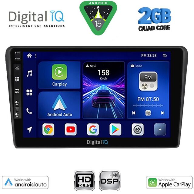DIGITAL IQ BXC 3704BL_CPAA (9inc) MULTIMEDIA TABLET for TOYOTA AVENSIS (T25) mod. 2003-2009 (BLACK)