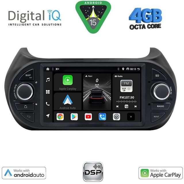 DIGITAL IQ BXF 692_CPAA (7" DVD) MULTIMEDIA SYSTEM for CT NEMO – FT FIORINO-QUBO – PG BIPPER mod. 2008-2018