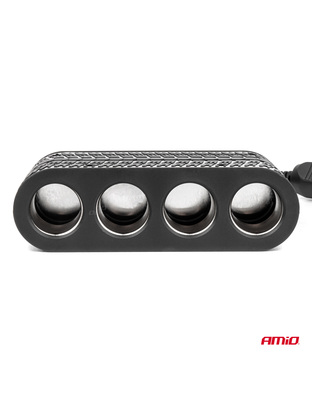 Amio - ΑΝΤΑΠΤΟΡΑΣ ΑΝΑΠΤΗΡΑ 12/24V 120W ΜΑΥΡΟΣ - 4 ΘΕΣΕΙΣ - 2xUSB-A + 1xUSB-C - ΚΑΛΩΔΙΟ 80cm - 1 Τεμ. (04367/AM)