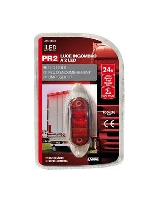ΦΩΣ ΦΟΡΤΗΓΟΥ 2LED ΚΟΚΚΙΝΟ 24V 100mm