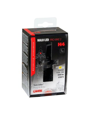 H4 9-32V 6.500K 2.000lm 15W P43t HALO LED PRO-BIKE 2 SEOUL CSP-Y19 CHIPS 1ΤΕΜ. LED KIT
