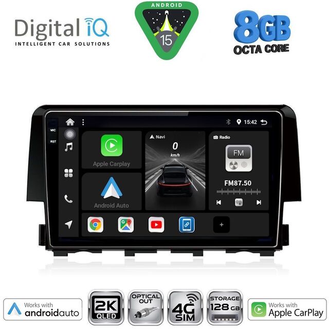 DIGITAL IQ BXK 20191_CPAA (9inc) MULTIMEDIA TABLET for HONDA CIVIC mod. 2016-2021