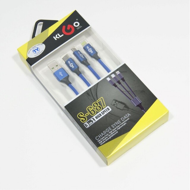 ΚΑΛΩΔΙΟ USB 3in1 KLGO PH-S-687