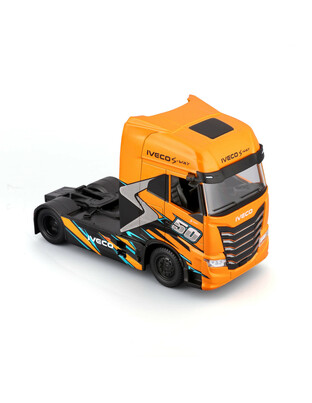 Lampa - Μινιατούρα νταλίκα Iveco S-Way 1:43 σε πορτοκαλί/μαύρο χρώμα Burago - 1 τεμ. (L.BU32208)