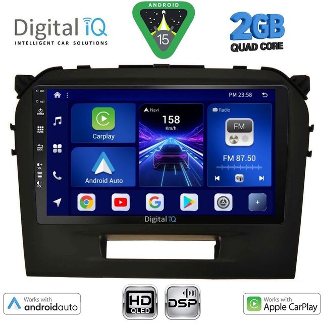 DIGITAL IQ BXC 3697BL_CPAA (9inc) MULTIMEDIA TABLET for SUZUKI VITARA mod. 2016-2025 (BLACK)