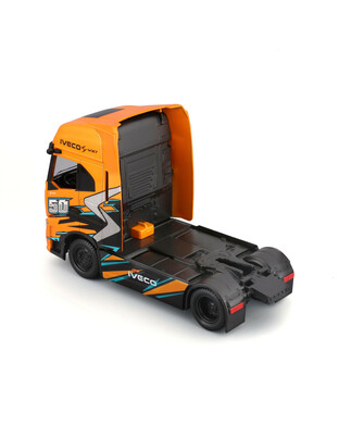 Lampa - Μινιατούρα νταλίκα Iveco S-Way 1:43 σε πορτοκαλί/μαύρο χρώμα Burago - 1 τεμ. (L.BU32208)
