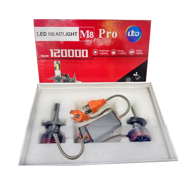M8 PRO LED ΛΑΜΠΕΣ ΑΥΤΟΚΙΝΗΤΟΥ H4 HD-801234-4