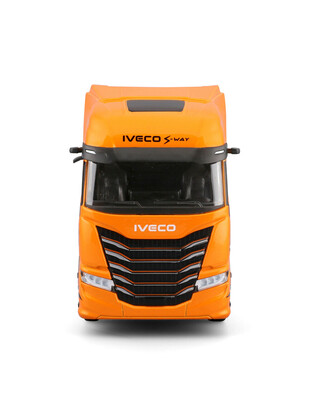 Lampa - Μινιατούρα νταλίκα Iveco S-Way 1:43 σε πορτοκαλί/μαύρο χρώμα Burago - 1 τεμ. (L.BU32208)