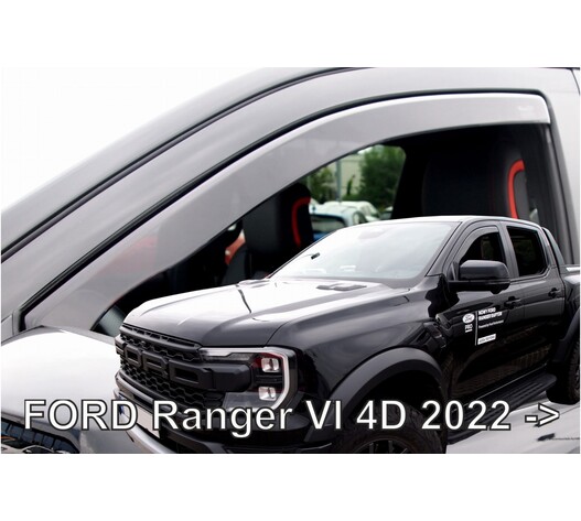 ΑΝΕΜΟΘΡΑΥΣΤΕΣ ΓΙΑ FORD RANGER 4D 2022+ /RAPTOR 2022+  ΖΕΥΓΑΡΙ ΑΠΟ ΕΥΚΑΜΠΤΟ ΦΙΜΕ ΠΛΑΣΤΙΚΟ HEKO - 2 ΤΕΜ.