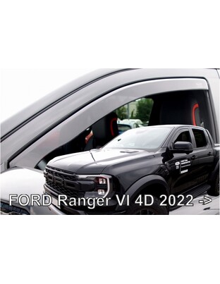 ΑΝΕΜΟΘΡΑΥΣΤΕΣ ΓΙΑ FORD RANGER 4D 2022+ /RAPTOR 2022+  ΖΕΥΓΑΡΙ ΑΠΟ ΕΥΚΑΜΠΤΟ ΦΙΜΕ ΠΛΑΣΤΙΚΟ HEKO - 2 ΤΕΜ.