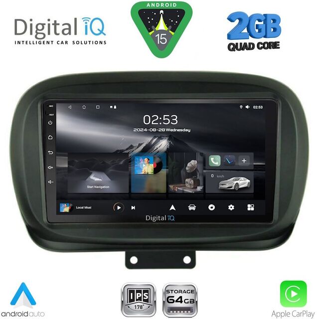 DIGITAL IQ RSD 1134_CPA (9inc) MULTIMEDIA TABLET for FIAT 500Χ mod. 2014-2024