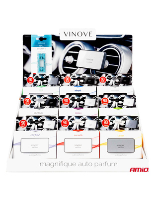 Amio – Χαρτινό Ράφι Display με 18 Αρωματικά Αυτοκινήτου VINOVE για Φρεσκάδα & Καθημερινή Χρήση – Σετ 18 Τεμ. (V0000/AM)
