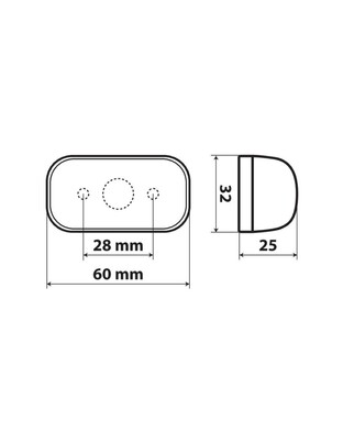 ΦΩΣ ΟΓΚΟΥ 10-30V ΜΕ 4 LED ΚΟΚΚΙΝΟ 60x32x25mm  1ΤΕΜ.