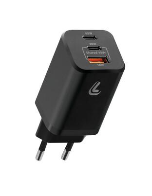 ΦΟΡΤΙΣΤΗΣ ΜΕ ΟΙΚΙΑΚΗ ΠΡΙΖΑ HOME ROCKET 65W 100/230V 65W ΜΕ 3 ΘΥΡΕΣ USB (USB-A+USB-Cx2) QUICK CHARGE LAMPA - 1 ΤΕΜ.