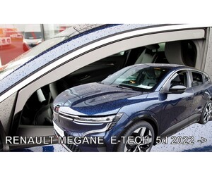 ΑΝΕΜΟΘΡΑΥΣΤΕΣ ΓΙΑ RENAULT MEGANE E-TECH 5D 2022+ ΣΕΤ ΑΥΤΟΚΙΝΗΤΟΥ ΑΠΟ ΕΥΚΑΜΠΤΟ ΦΙΜΕ ΠΛΑΣΤΙΚΟ HEKO - 4 ΤΕΜ.