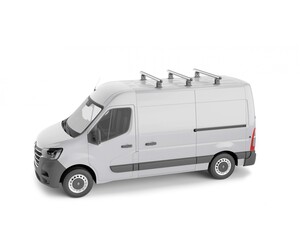 MENABO Πλήρες Σετ με Τέσσερις (4) Μπάρες Οροφής Αλουμινίου Airdyn και Άκρα Τοποθέτησης για Peugeot Expert II (L1.L2) 2007>2016 Επαγγελματικό Όχημα - 4 τεμ. (4x10280/MB+4x13560/MB)