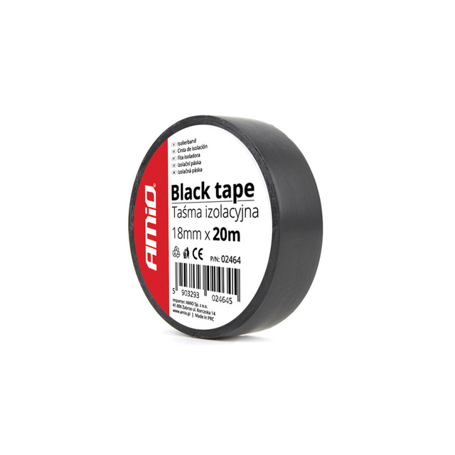 Amio - ΜΟΝΩΤΙΚΗ ΤΑΙΝΙΑ ΜΑΥΡΗ 19MM - 20M - 1 τεμ. (02464/AM)
