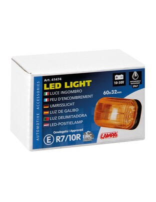 ΦΩΣ ΟΓΚΟΥ 10-30V ΜΕ 4 LED ΠΟΡΤΟΚΑΛΙ 60x32x25mm  1ΤΕΜ.