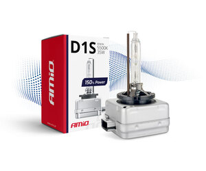 Amio - Λάμπα Xenon D1S 5500K 35W 12V 150% Power για αντικατάσταση εργοστασιακών και aftermarket xenon με έως 50% περισσότερο φως και καθαρή δέσμη - 1 Τεμ. (01968/AM)